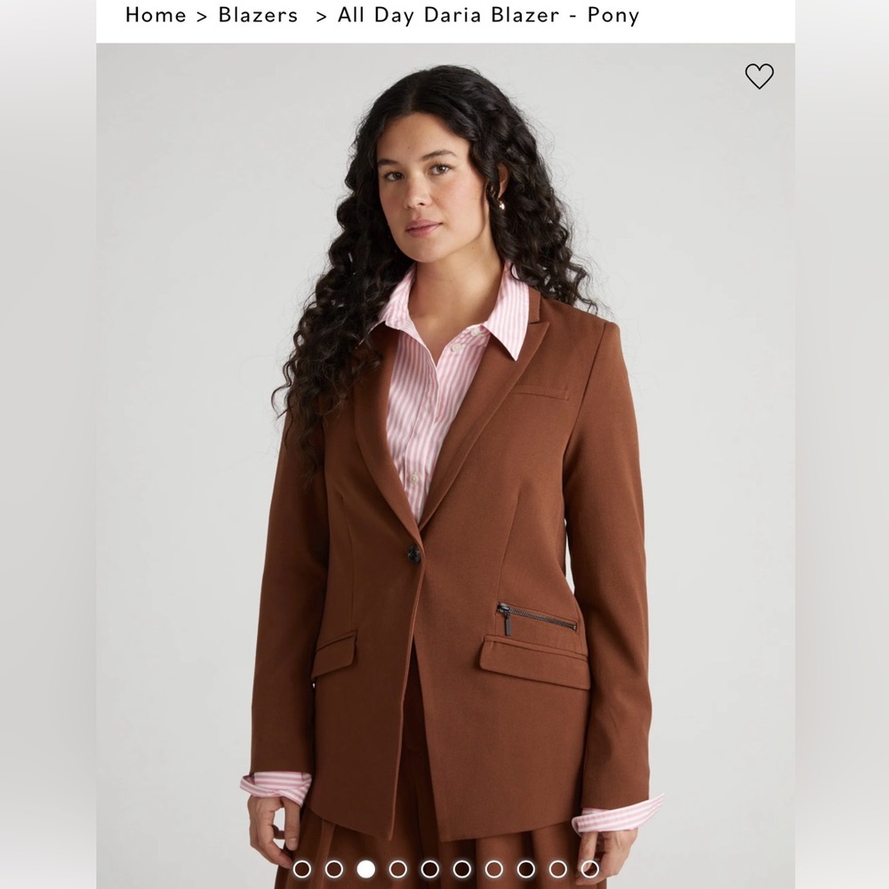Universal Standard All-Day Daria Blazer in Pony (Rust Brown) Size M (18-20)